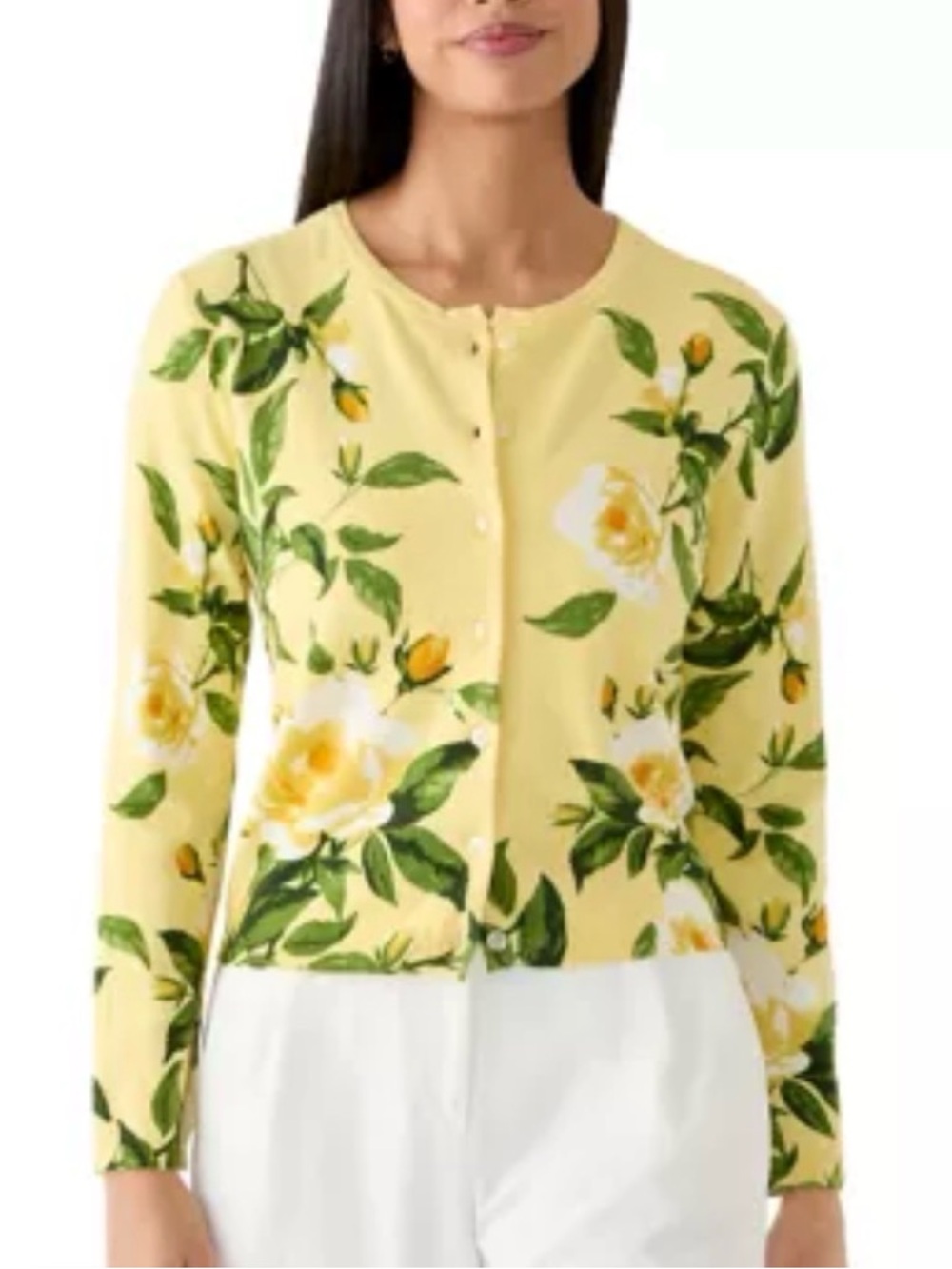 NWT Vince Camuto Yellow Floral Cardigan, Size S